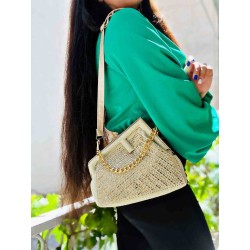 کیف مجلسی دهنه فندی نگین شیشه ای